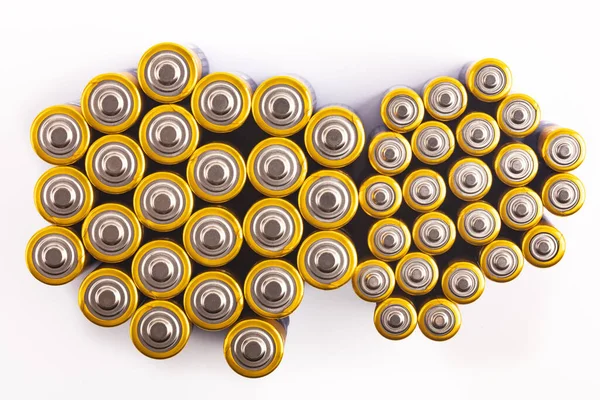 Gruppe Von Batterien Isoliert Über Weißem Hintergrund — Stockfoto