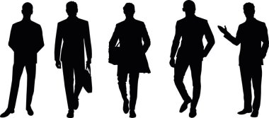 İş adamları, vektör siluetleri..