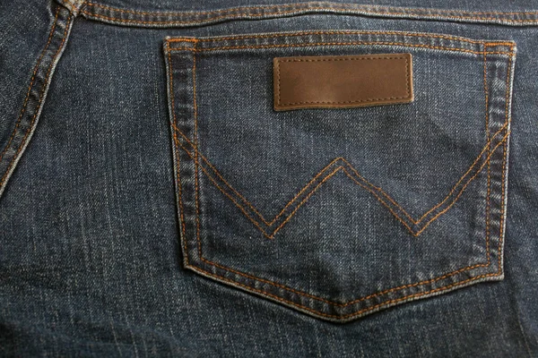 Jeans Bolsillo Trasero Con Etiqueta Blanco —  Fotos de Stock