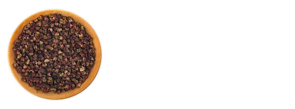 Panorâmica Szechuan Pimenta Uma Tigela Isolada Sobre Fundo Branco — Fotografia de Stock