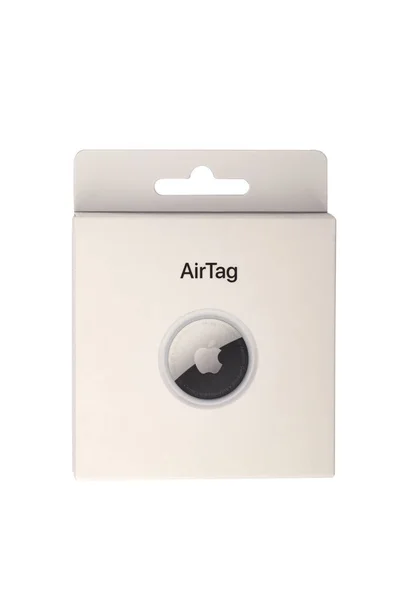 Huettenberg 德国2022 Ios Air Tag Box Airtag是苹果开发的一种跟踪设备 — 图库照片