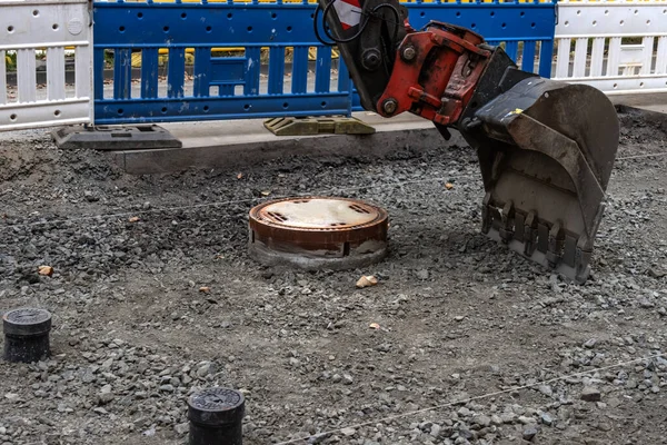 Excavator Shovel Construction Site Downtown — ストック写真