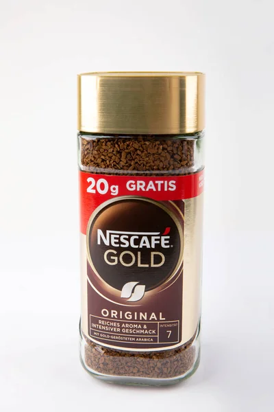 Wetzlar Germany 2022 Nescafe Gold Instant Coffee White Background — Stock Photo, Image