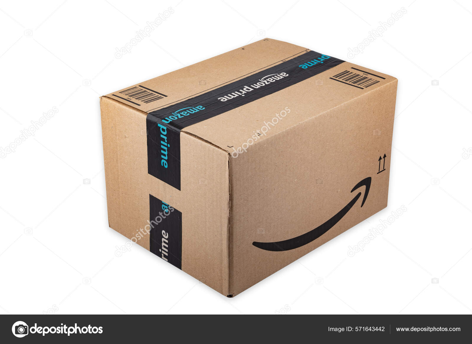 Prime Cardboard Box Open Wrapping Paper Isolated White