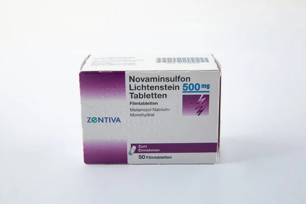 Wetzlar Deutschland 2022 Novaminsulfon Lichtenstein Pills 500Mg Ist Ein Verschreibungspflichtiges — Stockfoto