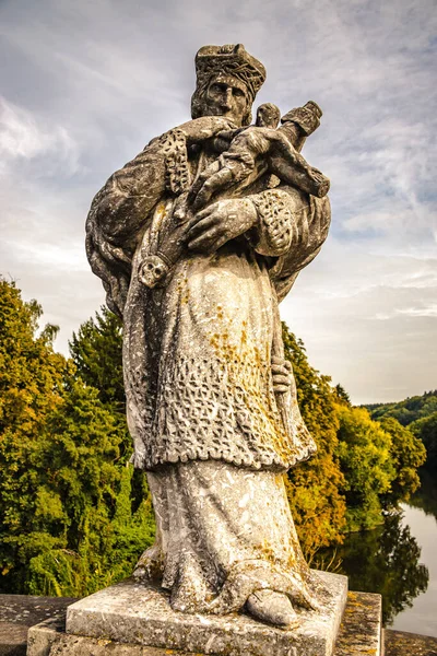 Statue Saint Jean Nepomuk Sur Pont Old Lahn Dans Limbourg — Photo