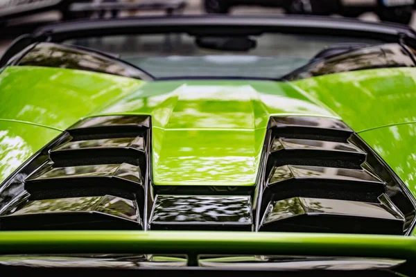 Wetzlar Germany 2022 Lamborgini Metallic Logo Closeup Lamborghini Car Displayed — Stock Photo, Image