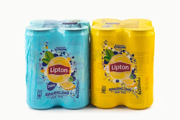 Németország 2022 Konzerv Lipton Jég Tea Lipton Ice Tea Ital — Stock Fotó