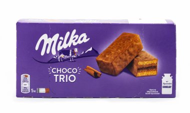 WETZLAR, GERMANY - 2022-07-14: MILKA CHOCO TRIO. Milka sweets cookies and cakes in a package.