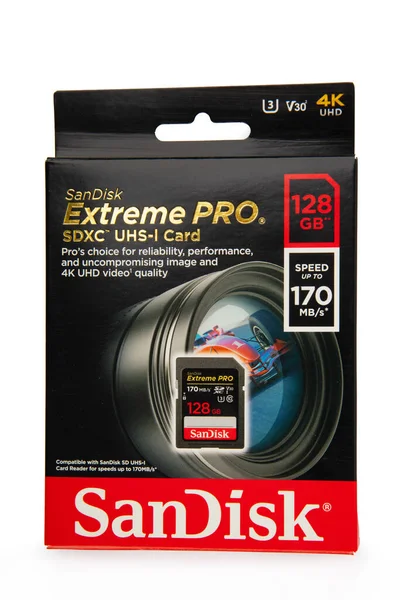 Wetzlar Germany 2022 San Disk Extreme Pro 128 Memory Card — Stock Fotó