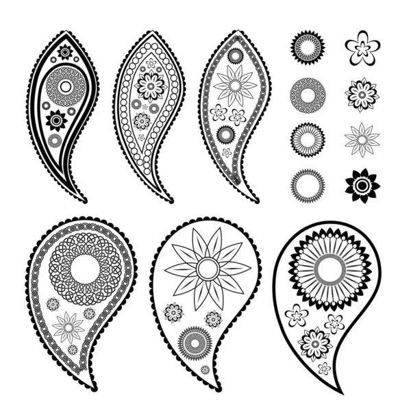 Paisley vector-elementen — Stockvector