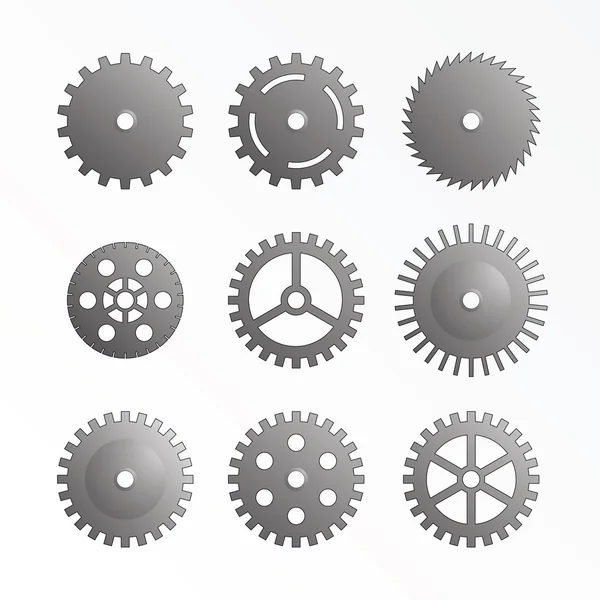 Set of gear wheels vector — Stock Vector