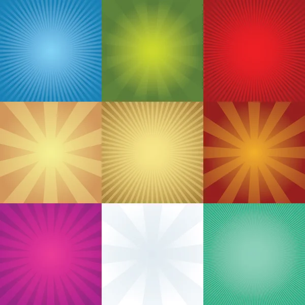 Set of rays backgrounds — Stock Vector