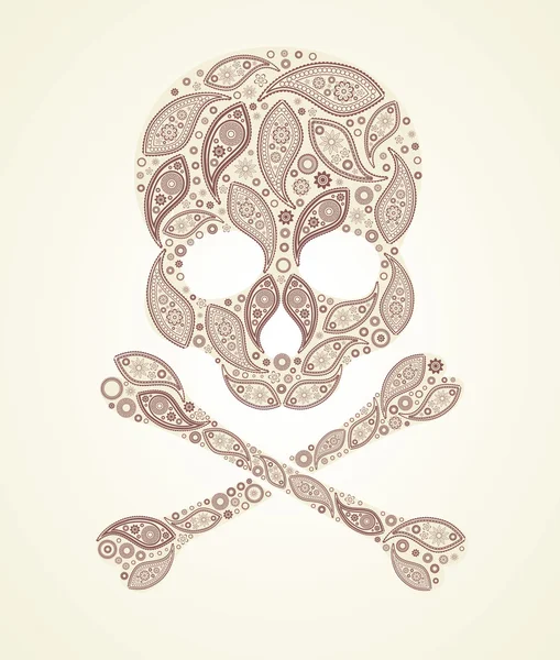 Floral vector skull — Stock Vector