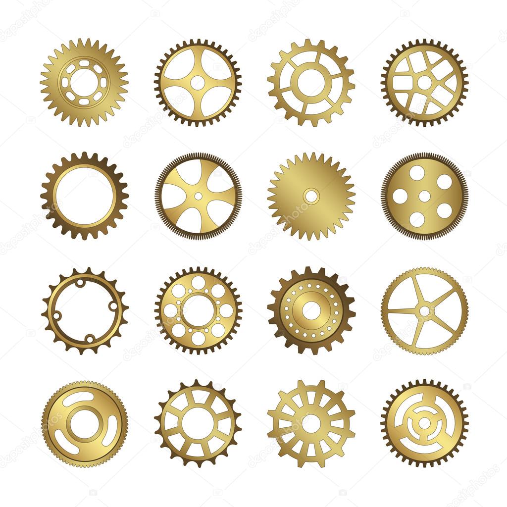 Set of gear wheels vector