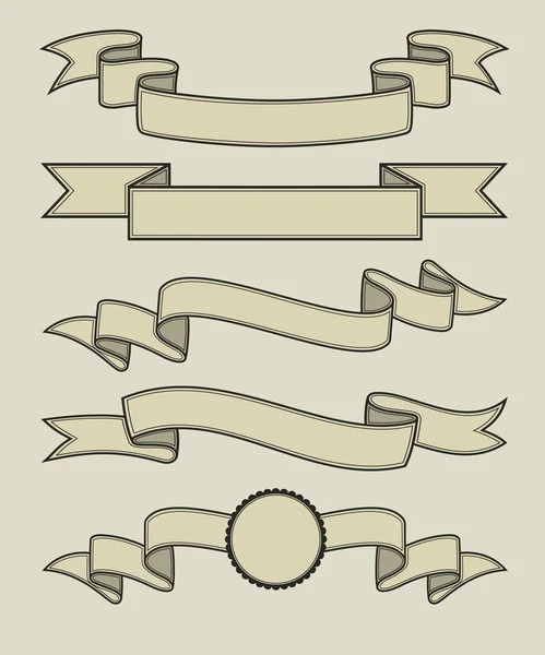 Ensemble de rubans rétro — Image vectorielle