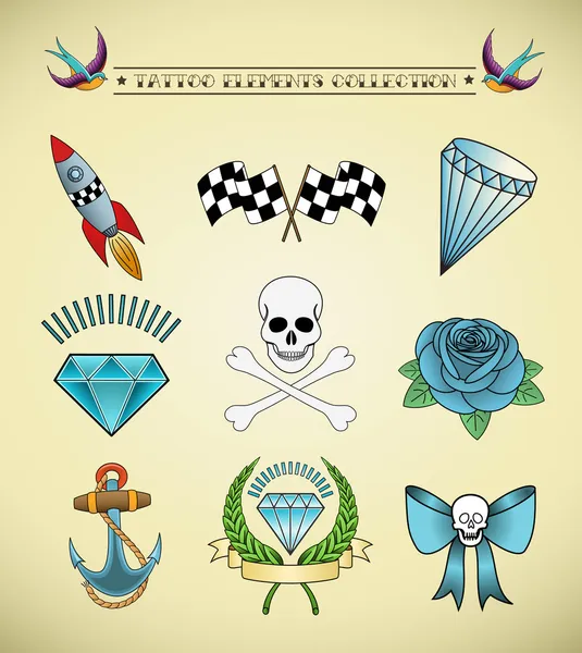 dövme öğeleri koleksiyonu