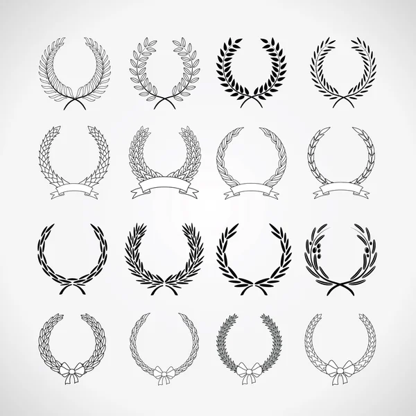 Set of laurel wreaths — Stock Vector