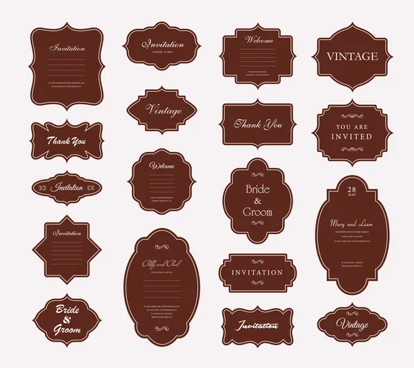 Conjunto de marco Vector vintage — Vector de stock