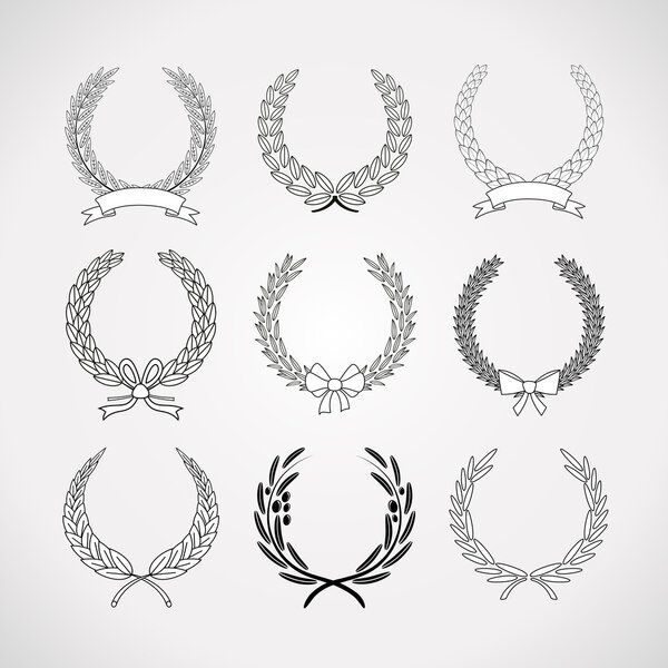 Set of laurel wreaths