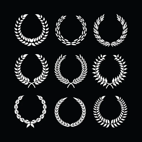 Set of laurel wreaths — Stock Vector