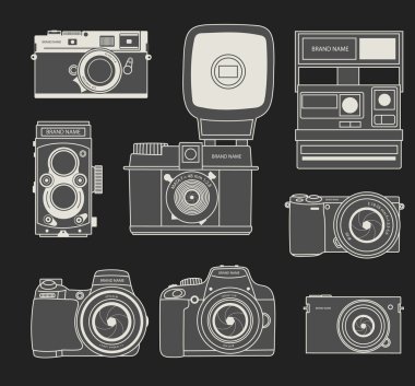 Set of Photo cameras clipart