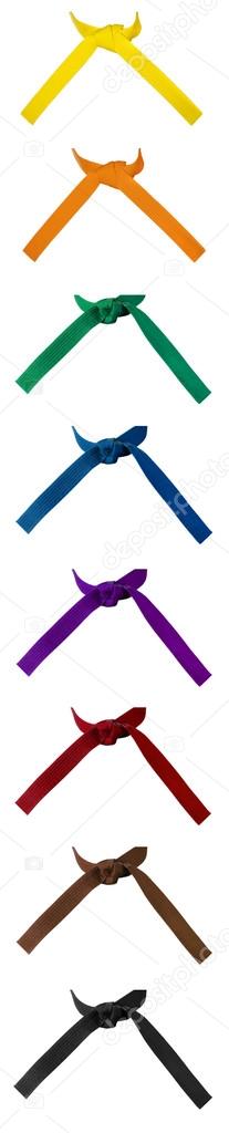 Knotted Karate Belts Set of Eight