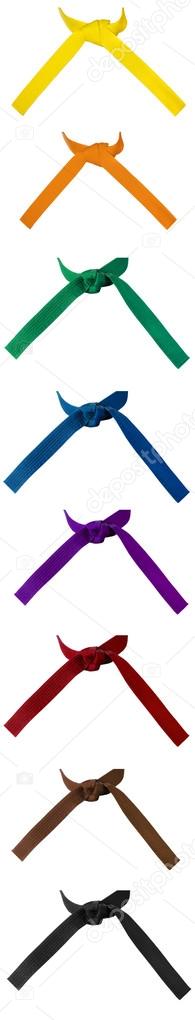 Knotted Karate Belts Set of Eight