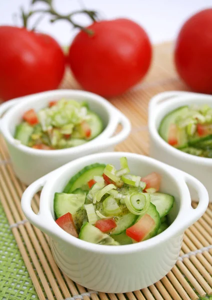 Salade Fraîche Concombre Tomates — Photo