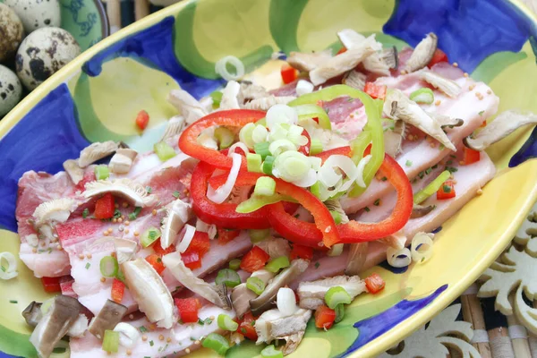 Carne Cerdo Fresca Con Verduras — Foto de Stock