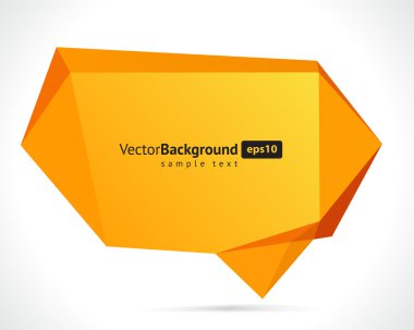 Soyut origami konuşma balonu vektör arkaplanı