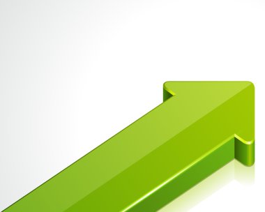 Green 3d graph arrow move up vector background eps 10. clipart