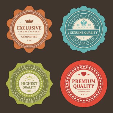 Vintage etiketleri ayarlama. vektör tasarım öğeleri.
