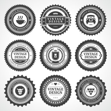 Vintage tarzı retro Arma etiket büyük koleksiyonu. vektör tasarım öğeleri.