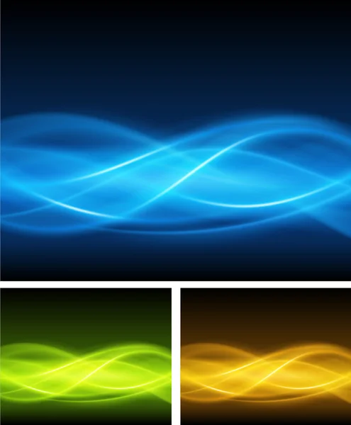 Abstract smooth light lines vector backgrounds set. Eps 10. — Stock Vector