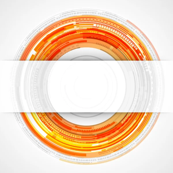 抽象的なテクノロジー円と透明なペーパーのベクトルの背景 — ストックベクタ