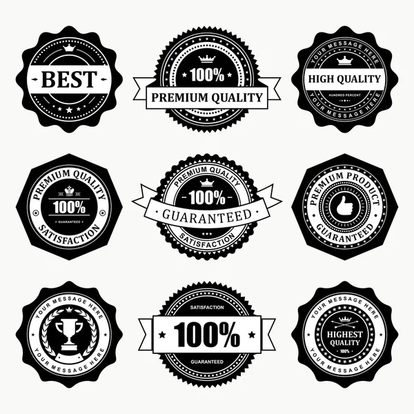 Vintage style retro emblem label big collection. Vector design elements. — Stock Vector