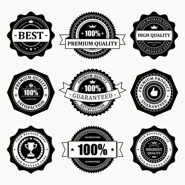 Vintage style retro emblem label big collection. Vector design elements.