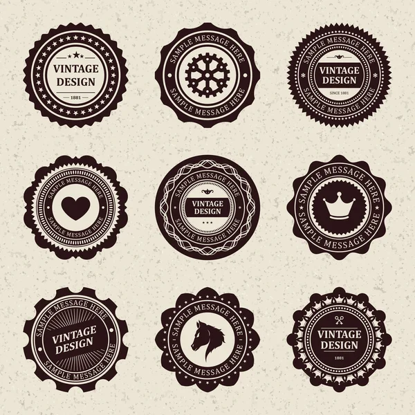 Colección de etiquetas de emblema retro de estilo vintage. Elementos de diseño vectorial . — Vector de stock