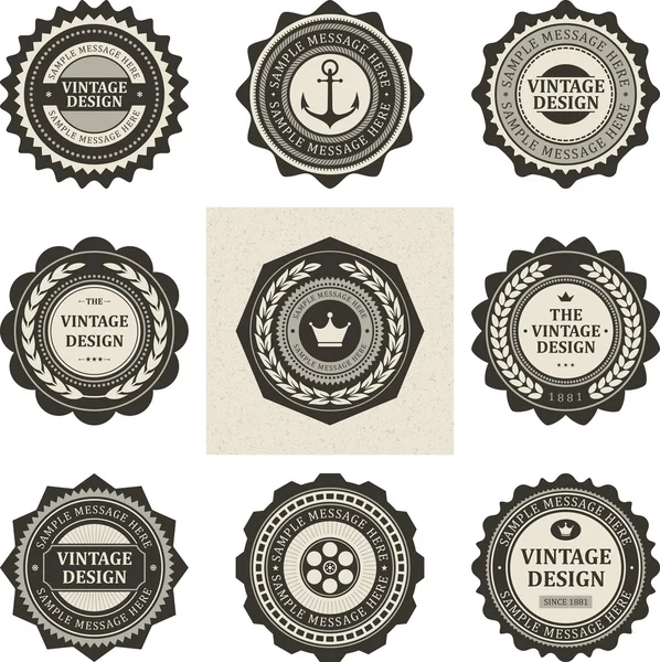 Vintage style retro emblem label collection. Vector design elements — Stock Vector