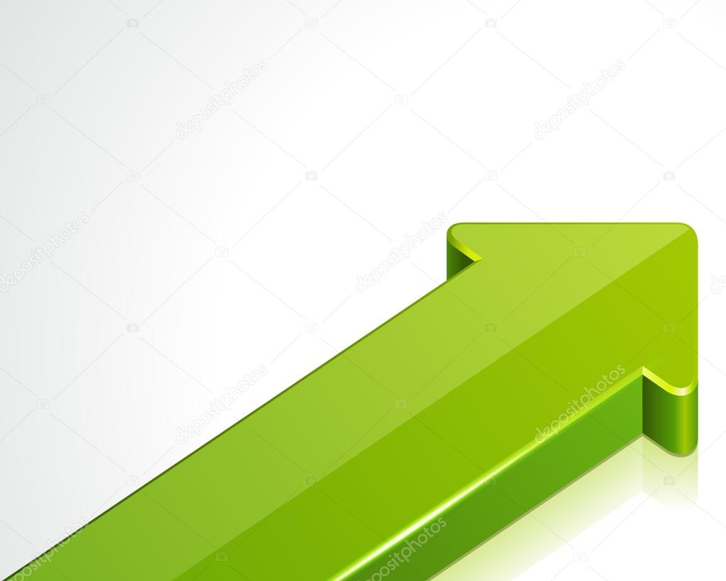 Green 3d graph arrow move up vector background eps 10.