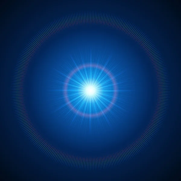 Zon met lens flare vector achtergrond — Stockvector