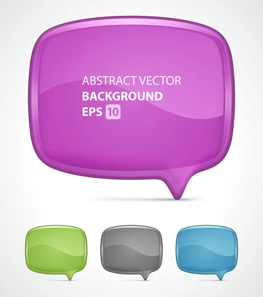 Abstracte glanzende spraak bubbels vector achtergronden instellen eps 10 — Stockvector