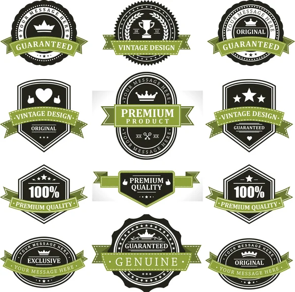 Vintage labels and ribbons set. Vector design elements. — Stock Vector