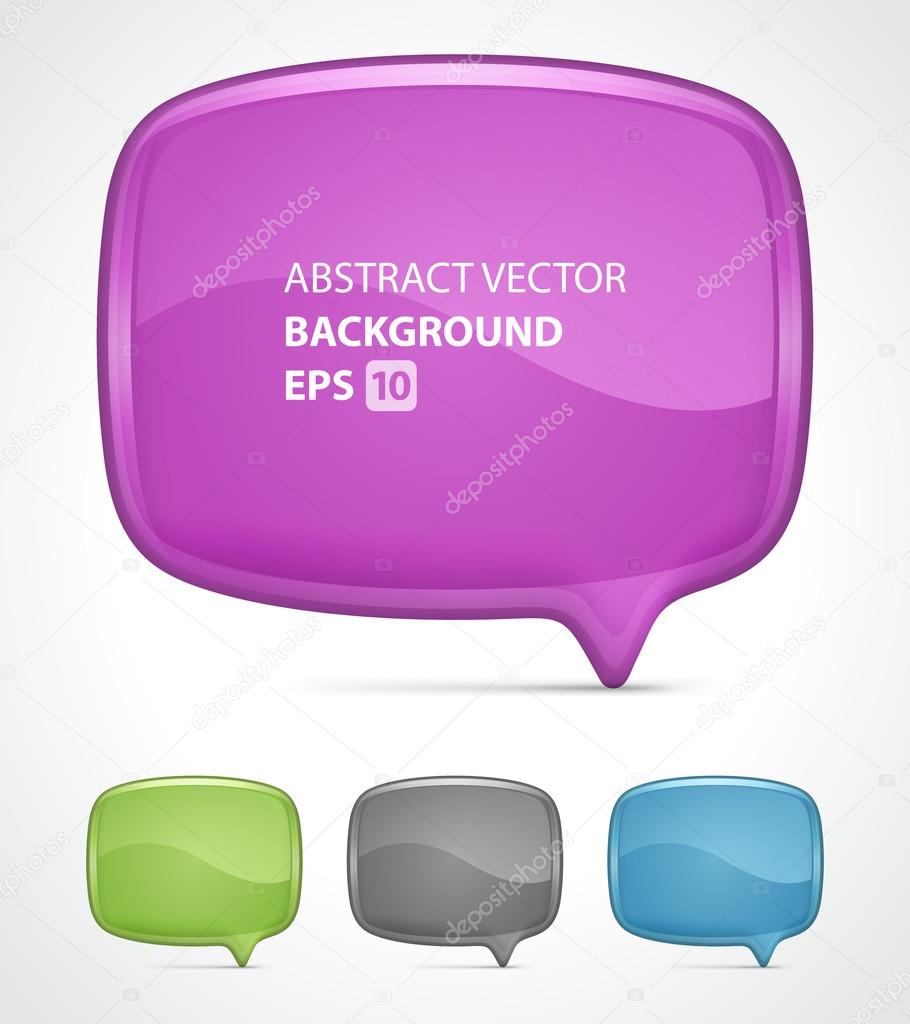Abstract glossy speech bubbles vector backgrounds set eps 10