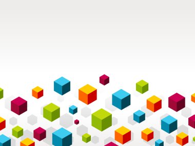 3D küp vektör arka plan