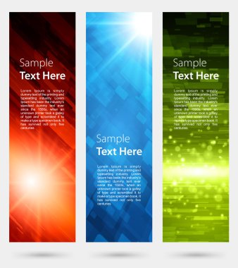 son moda vektörel banner dikey set eps 10 abstract