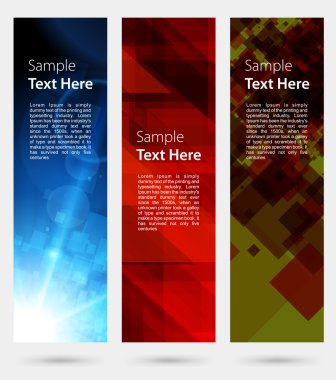 son moda vektörel banner dikey set eps 10 abstract