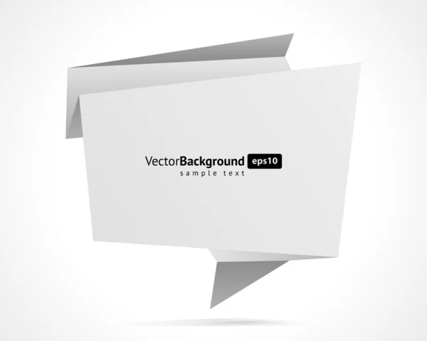 Abstract origami speech bubble vector background — Stock Vector