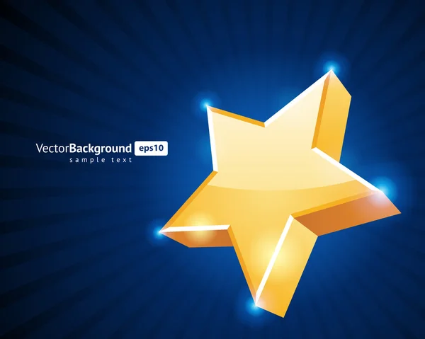 Gold 3d star vector background — Stock Vector